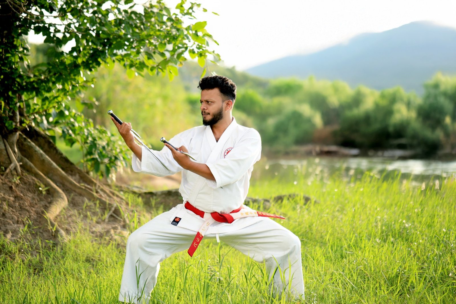 kyoshi lince ravi performing a precise and powerful traditional sai kata. (large) (1)